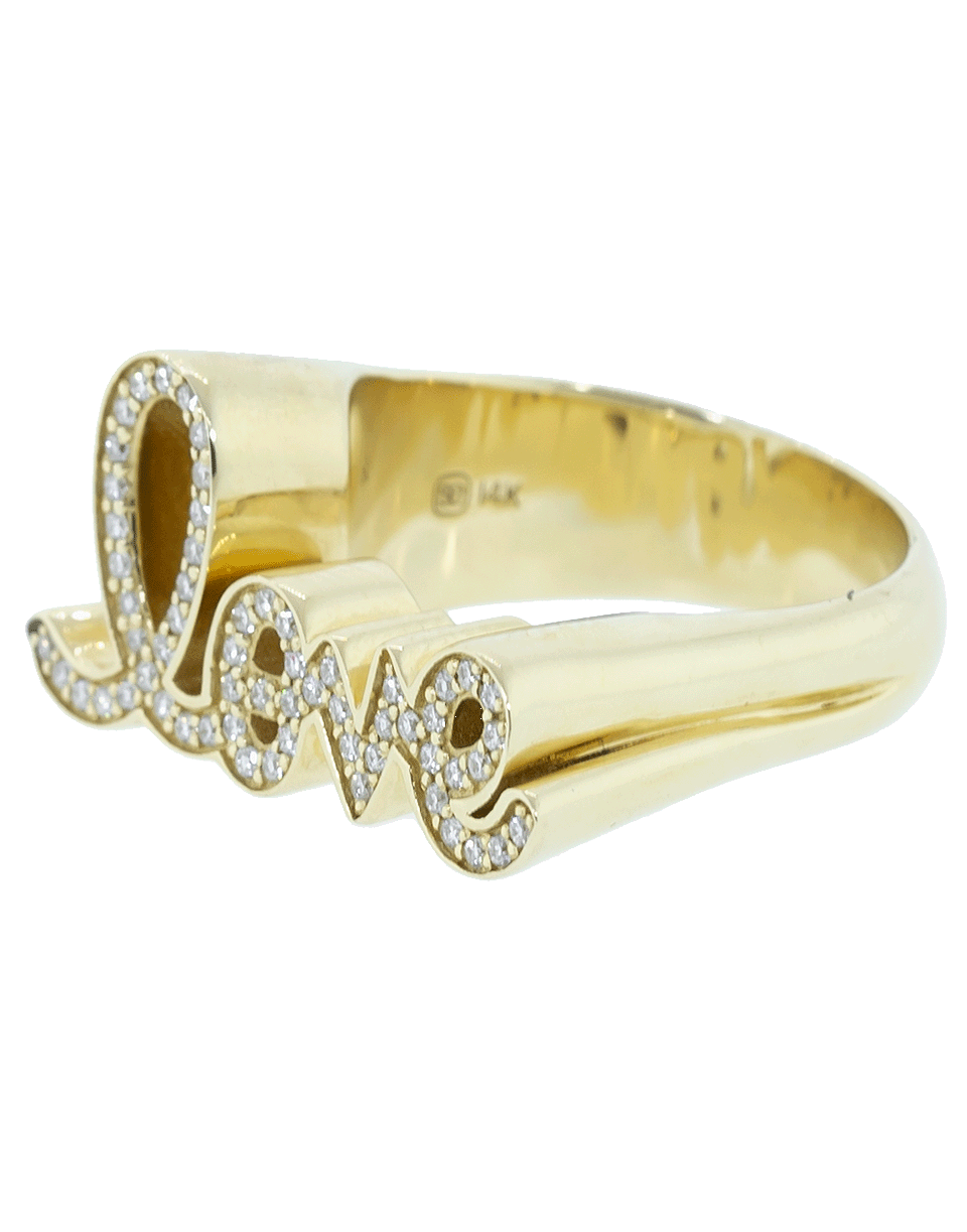 SYDNEY EVAN-Love Script Block Ring-YELLOW GOLD