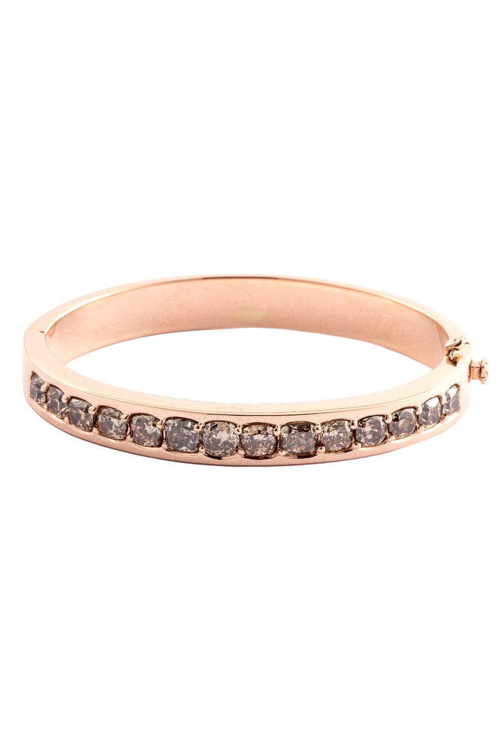  Champagne Diamond Bangle Bracelet-ROSE GOLD-7.5-JEWELRYFINE JEWELBRACELET O-SYLVA & CIE 
