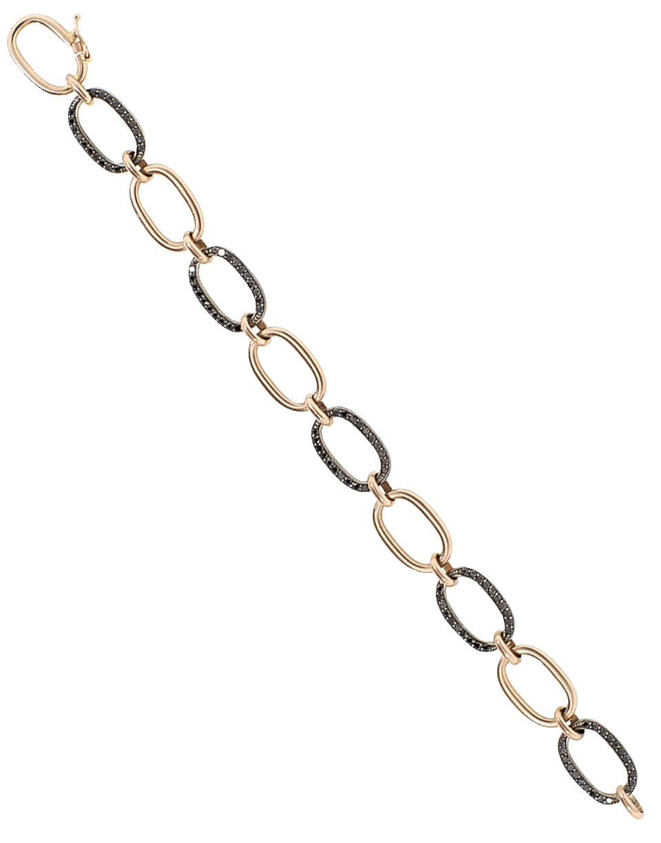 SYLVA & CIE-Black Diamond Oval Link Bracelet-ROSE GOLD