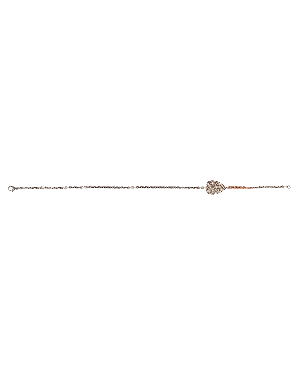SYLVA & CIE-Champagne Diamond Heart Wrap Bracelet-ROSE GOLD
