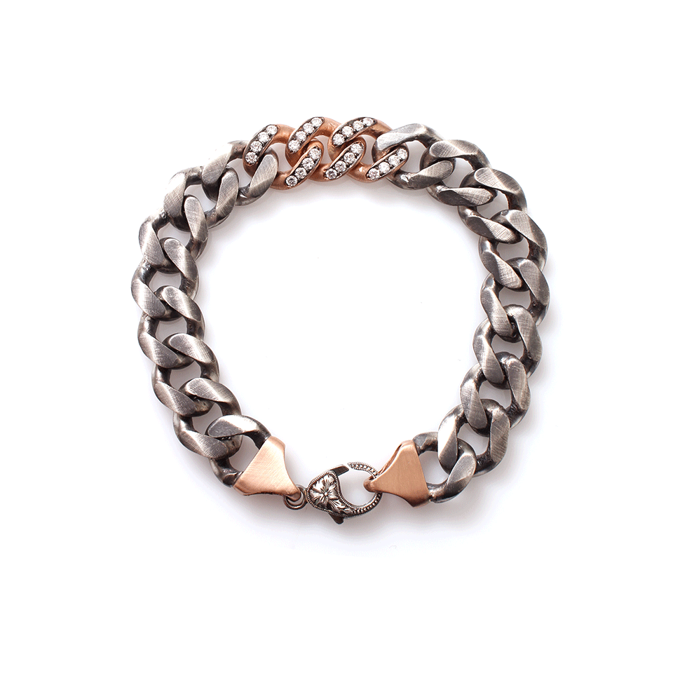 SYLVA & CIE-Diamond Link Bracelet-ROSE GOLD