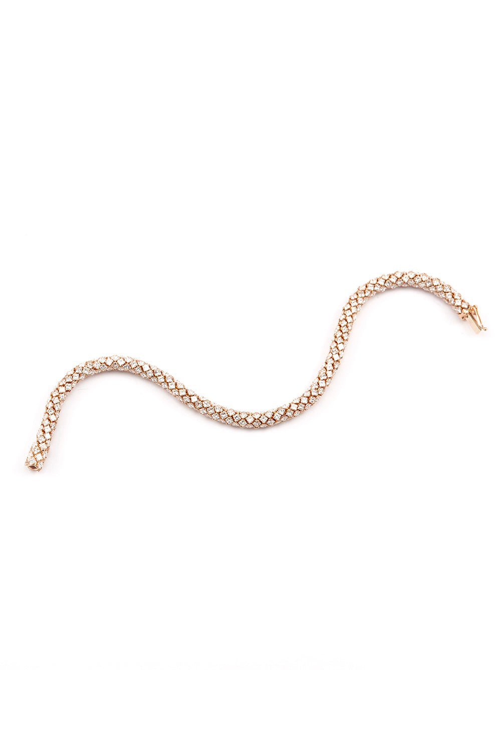 SYLVA & CIE-Princess Cut Diamond Tube Bracelet-ROSE GOLD