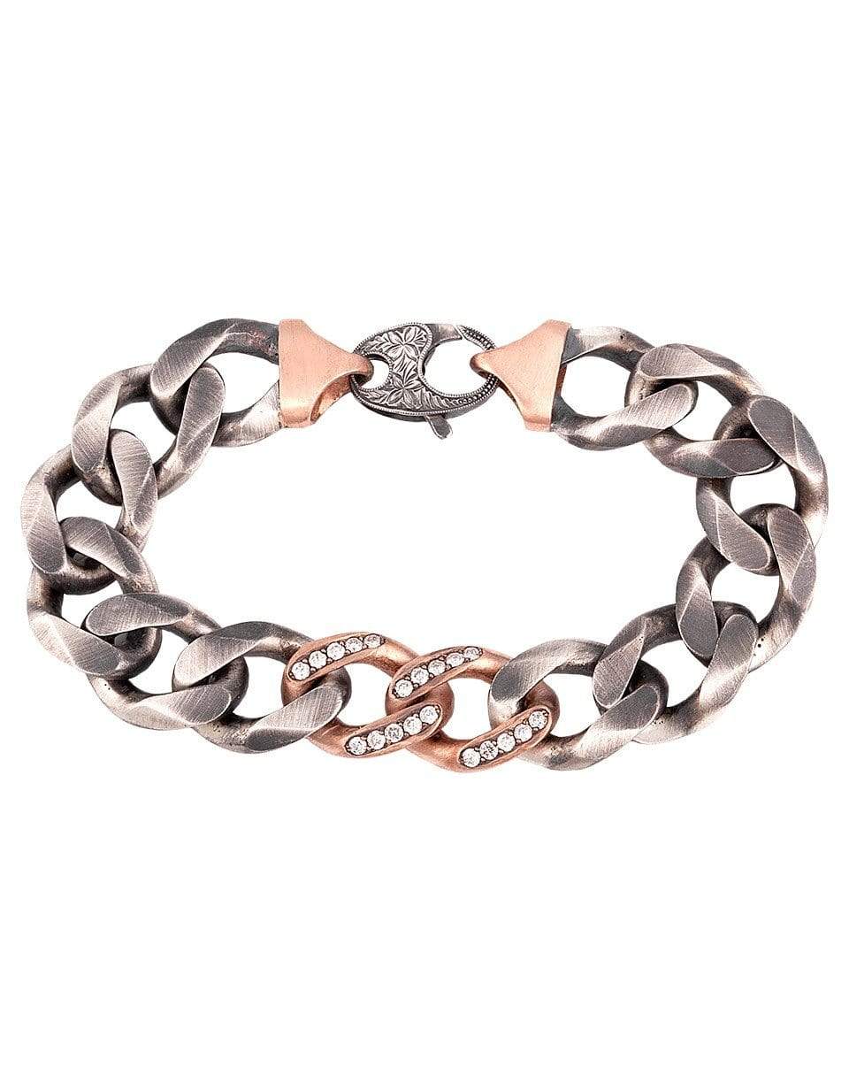 SYLVA & CIE-Pave Link Two Tone Bracelet-SILVER