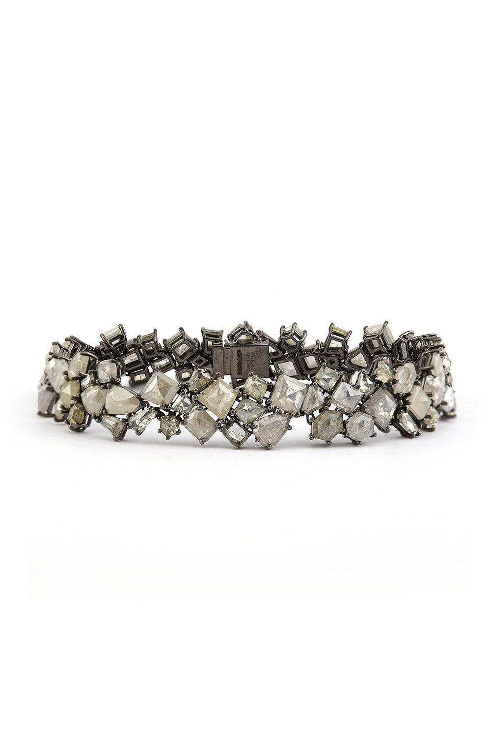 Grey Mixed Shape Diamond Bracelet-WHITE GOLD-7-JEWELRYFINE JEWELBRACELET O-SYLVA & CIE