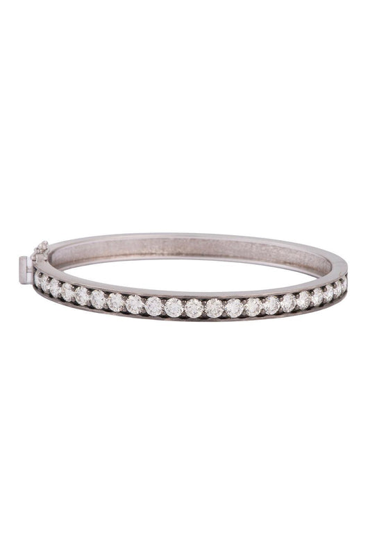 Diamond Eleni Bangle Bracelet-WHITE GOLD-JEWELRYFINE JEWELBRACELET O-SYLVA & CIE