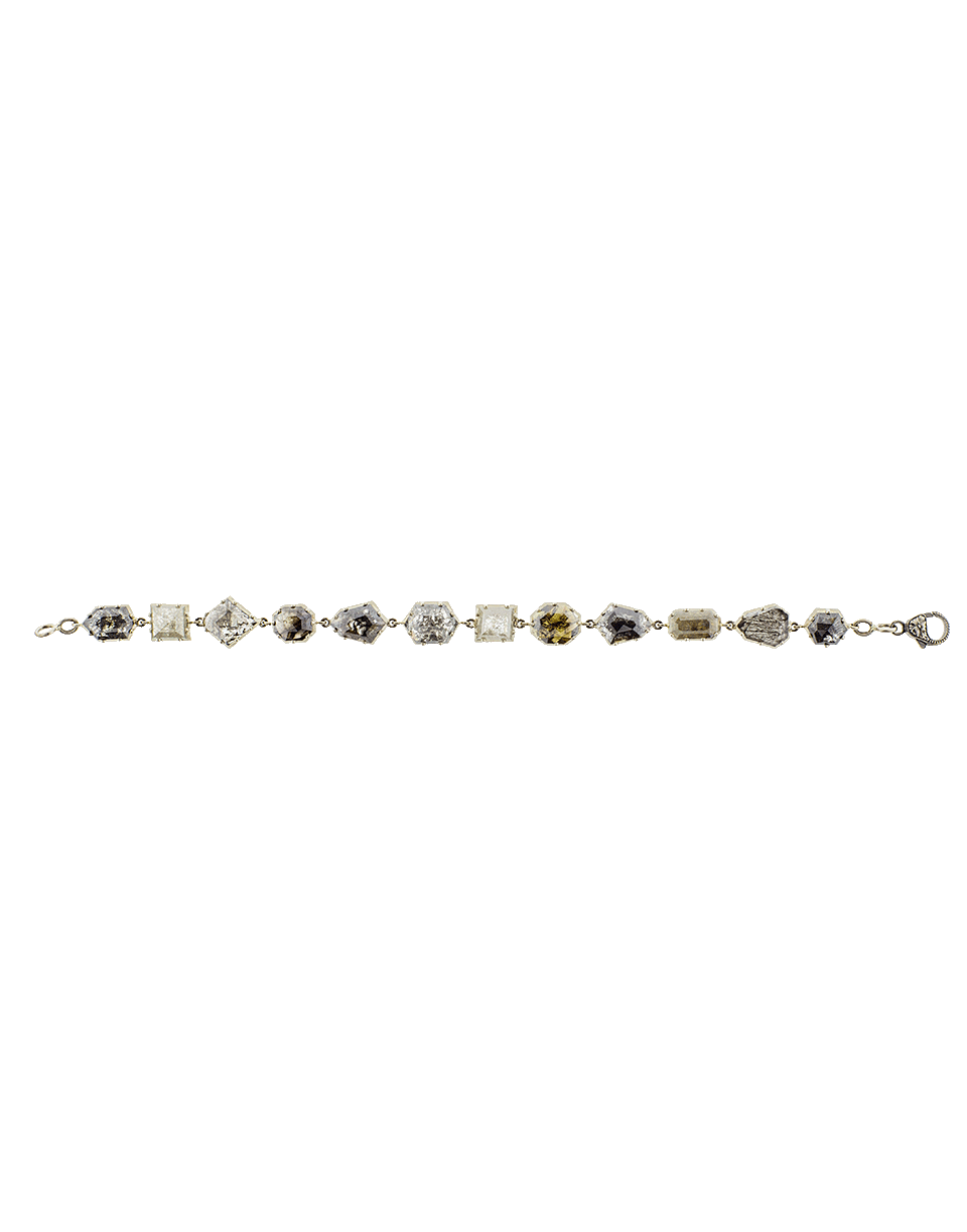 SYLVA & CIE-Mixed Rough Diamond Bracelet-WHITE GOLD