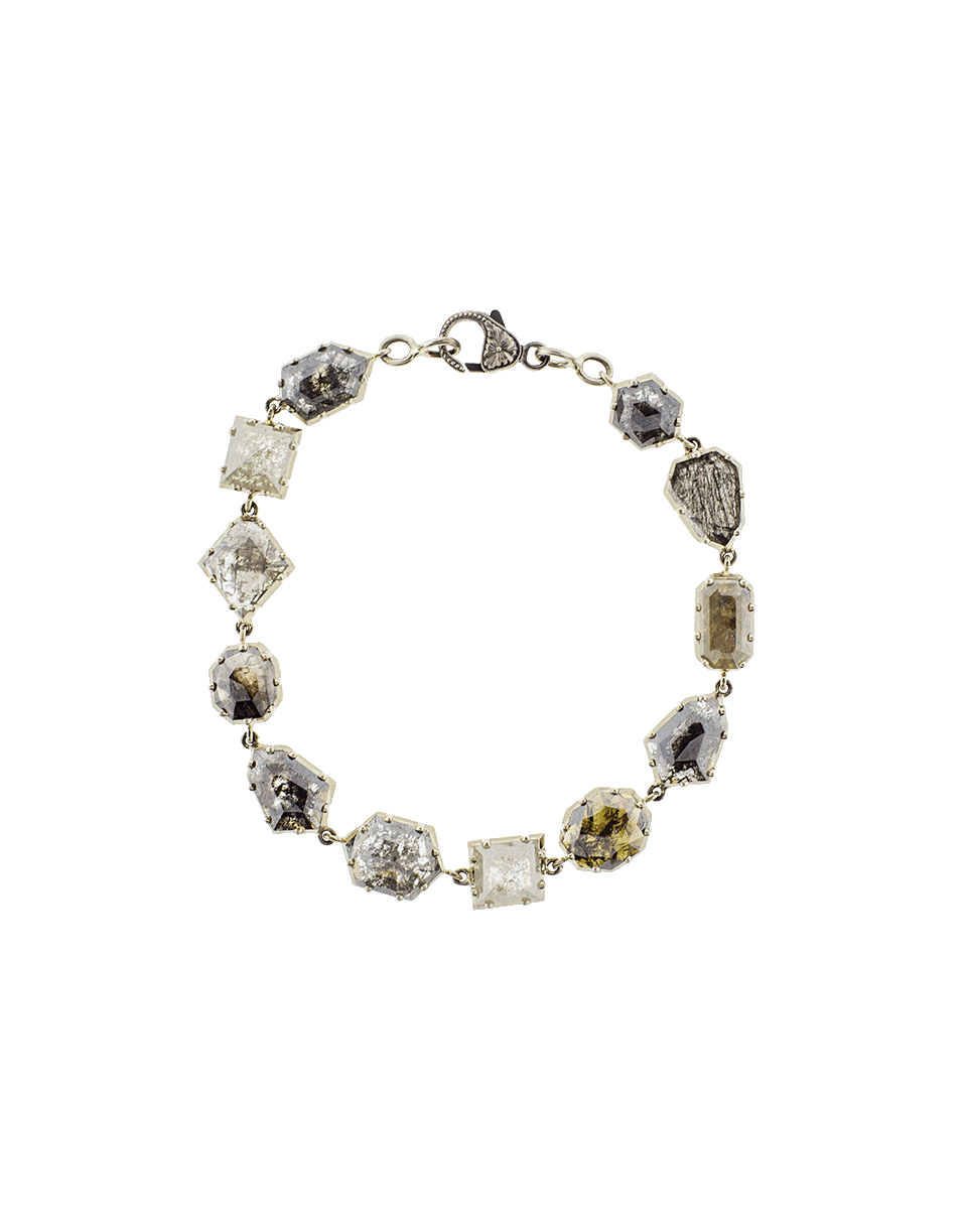 SYLVA & CIE-Mixed Rough Diamond Bracelet-WHITE GOLD