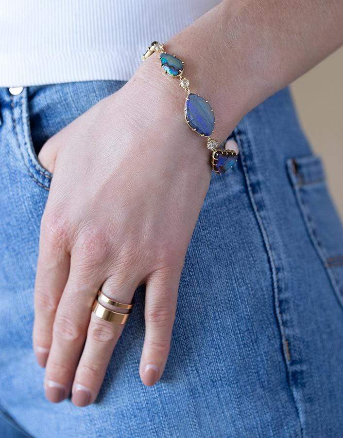 SYLVA & CIE-Australian Opal and Diamond Bracelet-YELLOW GOLD