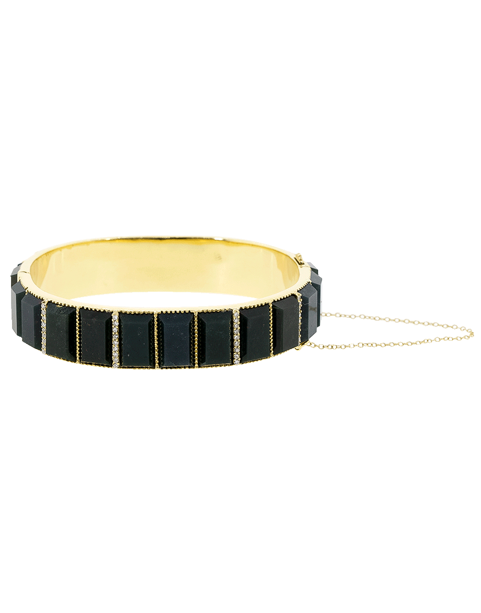 SYLVA & CIE-Bloodstone And Diamond Bracelet-YELLOW GOLD