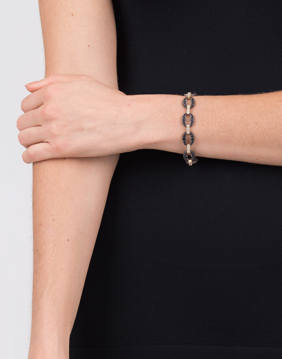 SYLVA & CIE-Blue Sapphire Link Bracelet-YELLOW GOLD