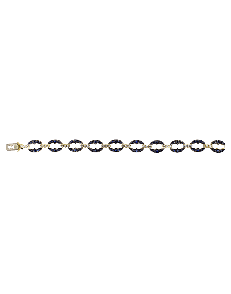 SYLVA & CIE-Blue Sapphire Link Bracelet-YELLOW GOLD