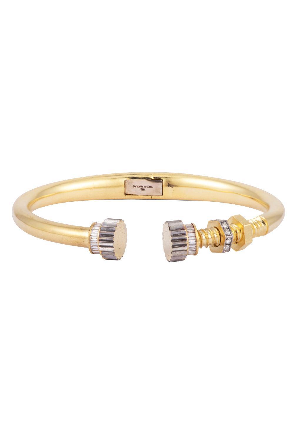 Diamond Bolt Bracelet-YELLOW GOLD-JEWELRYFINE JEWELBRACELET O-SYLVA & CIE