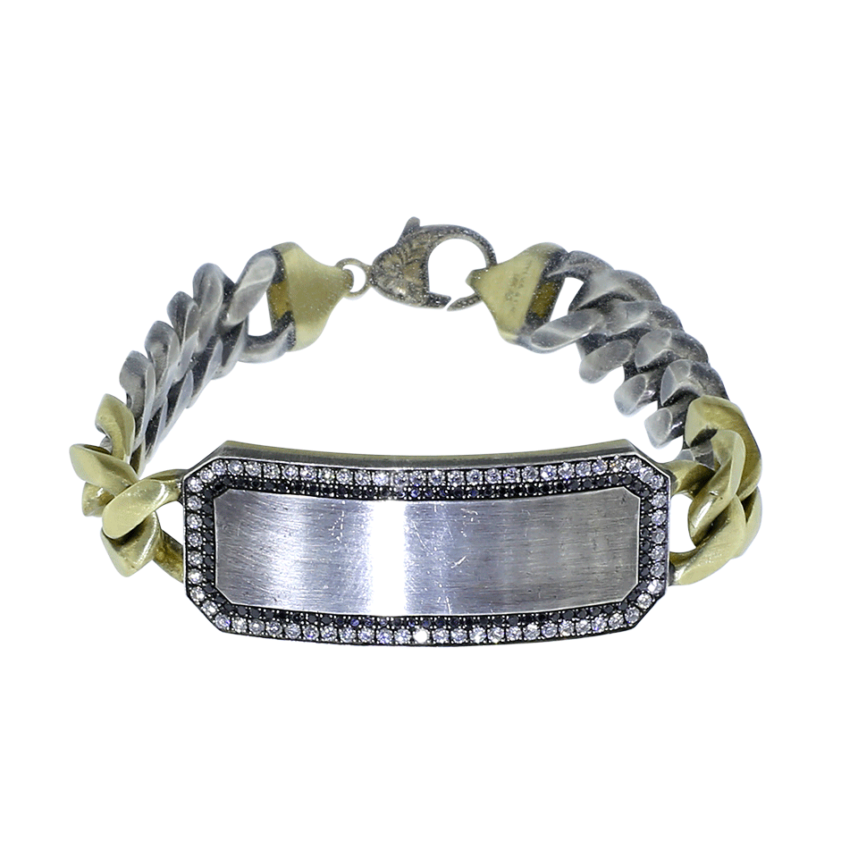 SYLVA & CIE-Diamond ID Plate Bracelet-YELLOW GOLD