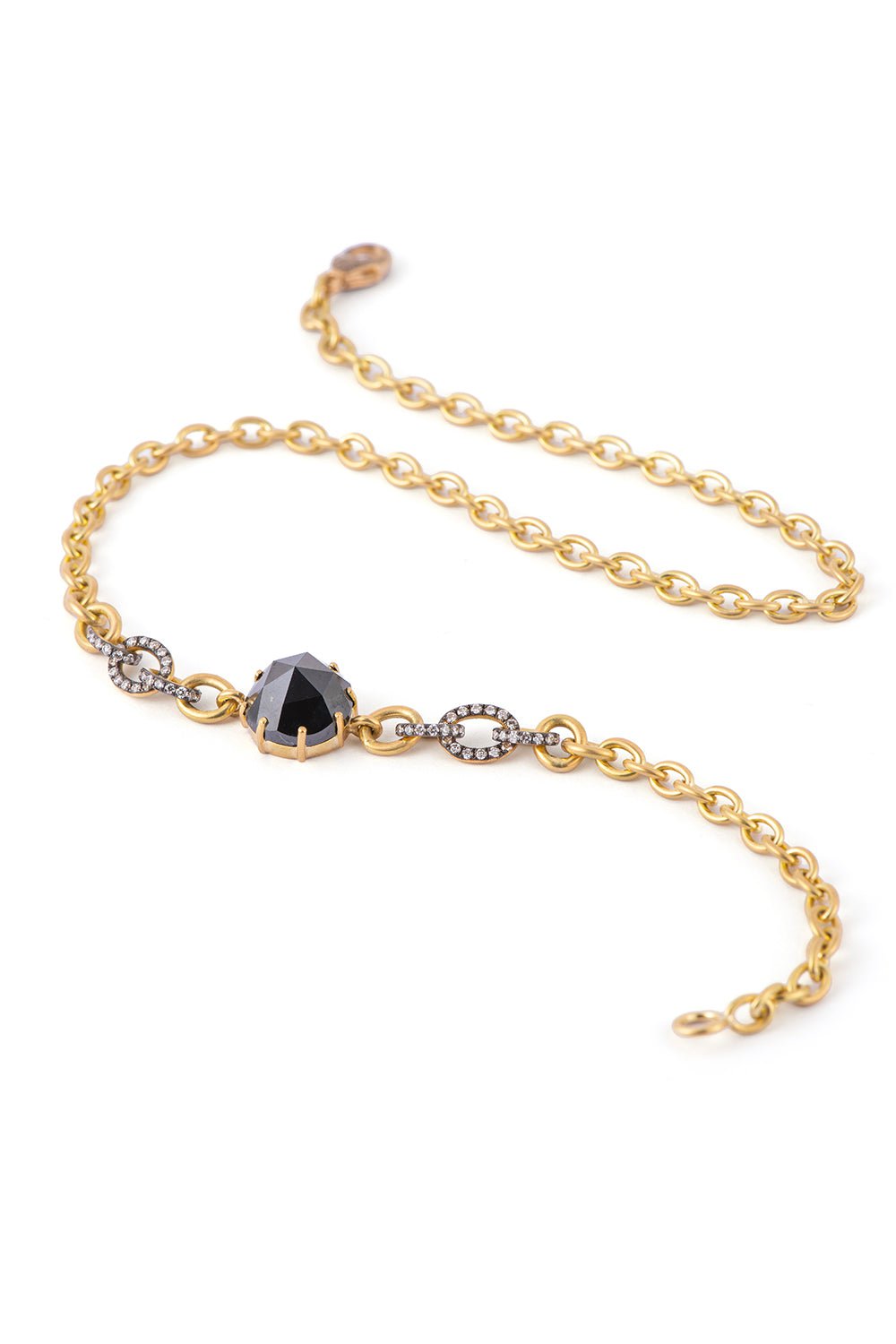 SYLVA & CIE-Double Wrap Black Diamond Bracelet-YELLOW GOLD