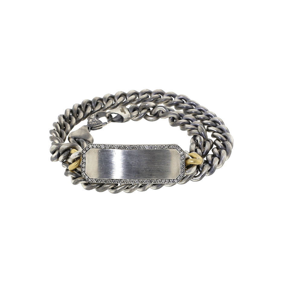 SYLVA & CIE-Grey Diamond ID Wrap Bracelet-YELLOW GOLD