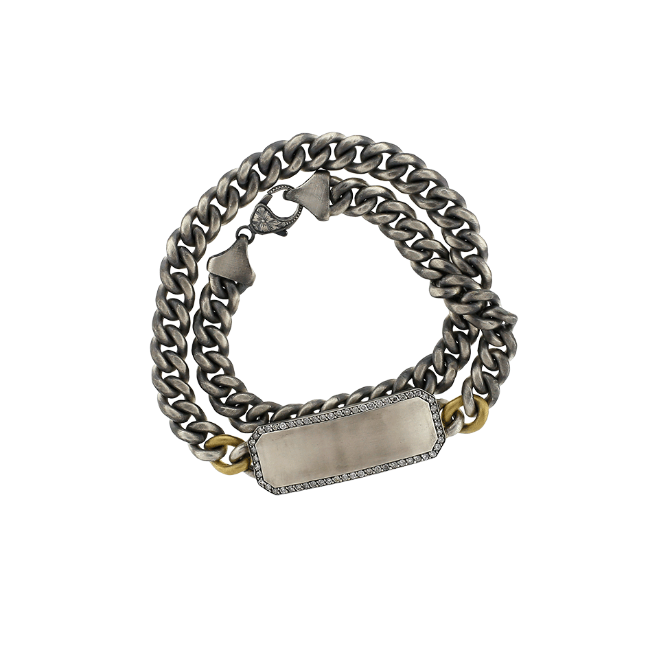 SYLVA & CIE-Grey Diamond ID Wrap Bracelet-YELLOW GOLD