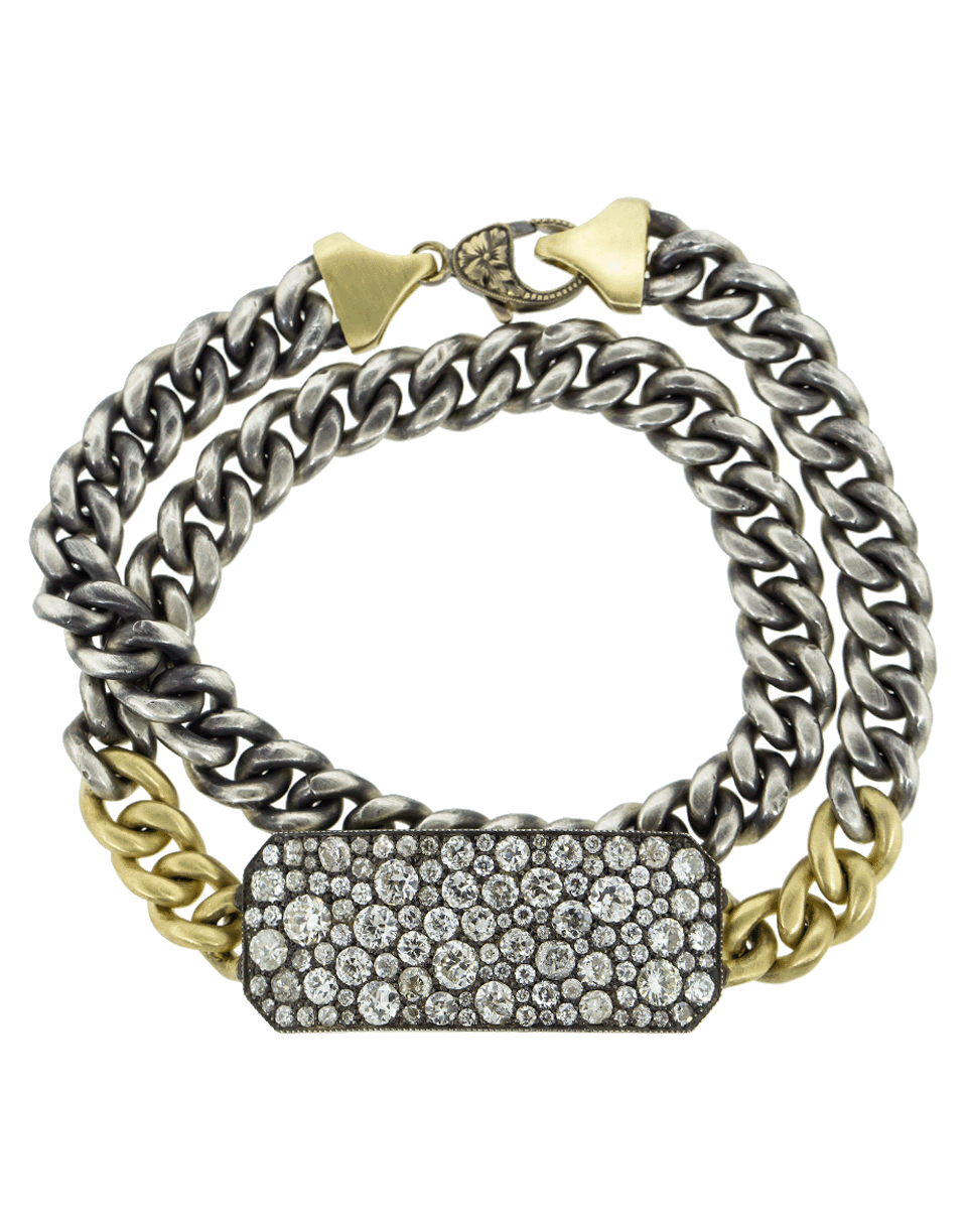 SYLVA & CIE-Old Euro Cut Diamond Ten Table Wrap Bracelet-YELLOW GOLD