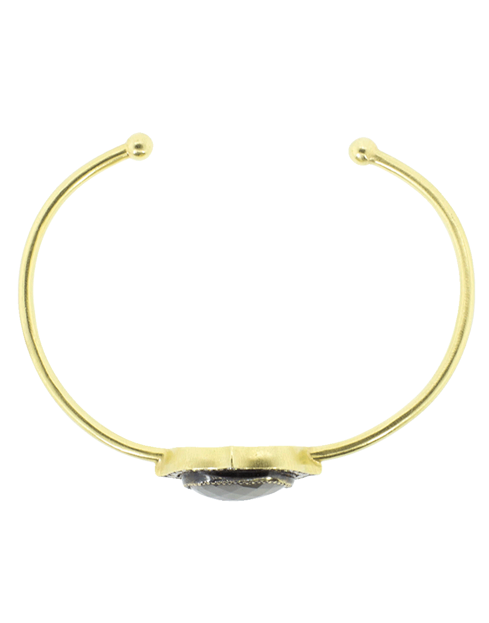 SYLVA & CIE-Oval Rough Diamond Cuff Bracelet-YELLOW GOLD