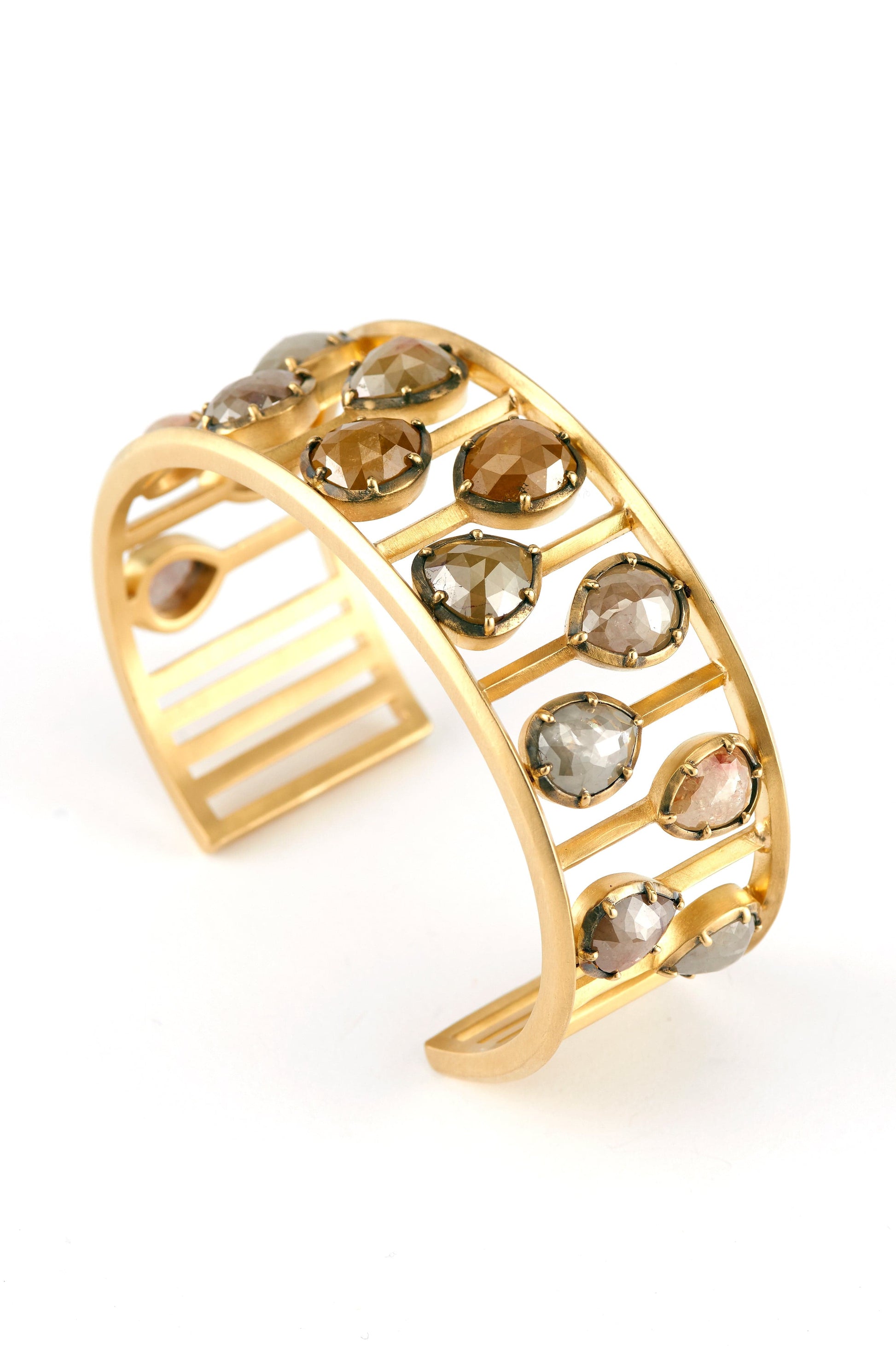 SYLVA & CIE-Pear Shape Rough Diamond Cuff-YELLOW GOLD