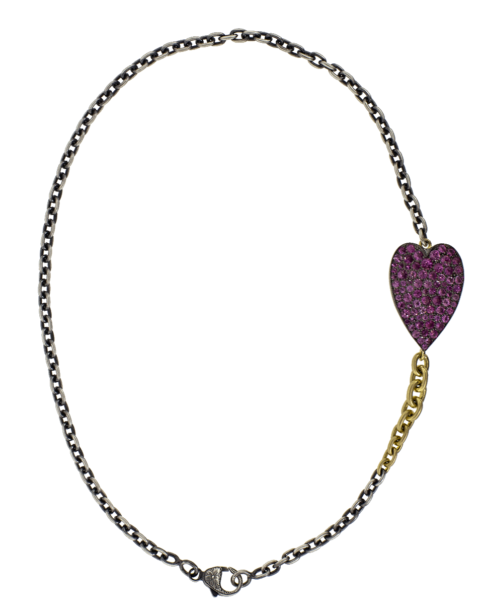 SYLVA & CIE-Pink Sapphire Heart Wrap Bracelet-YELLOW GOLD