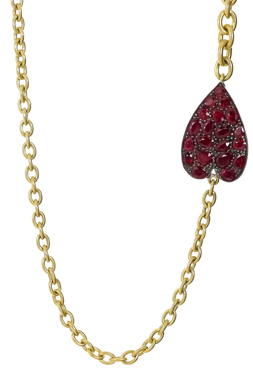 SYLVA & CIE-Ruby Heart Double Wrap Bracelet-YELLOW GOLD