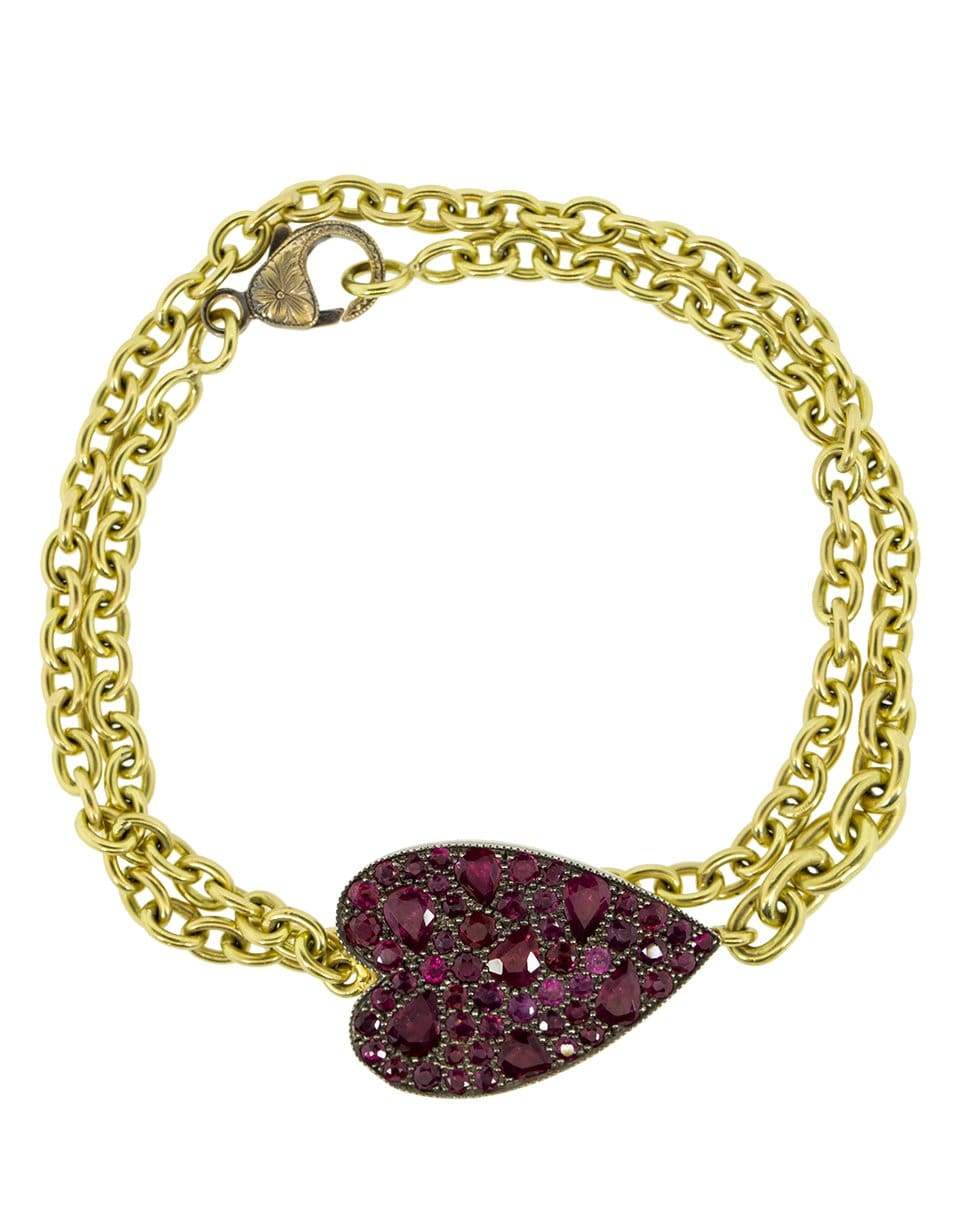 SYLVA & CIE-Ruby Heart Double Wrap Bracelet-YELLOW GOLD