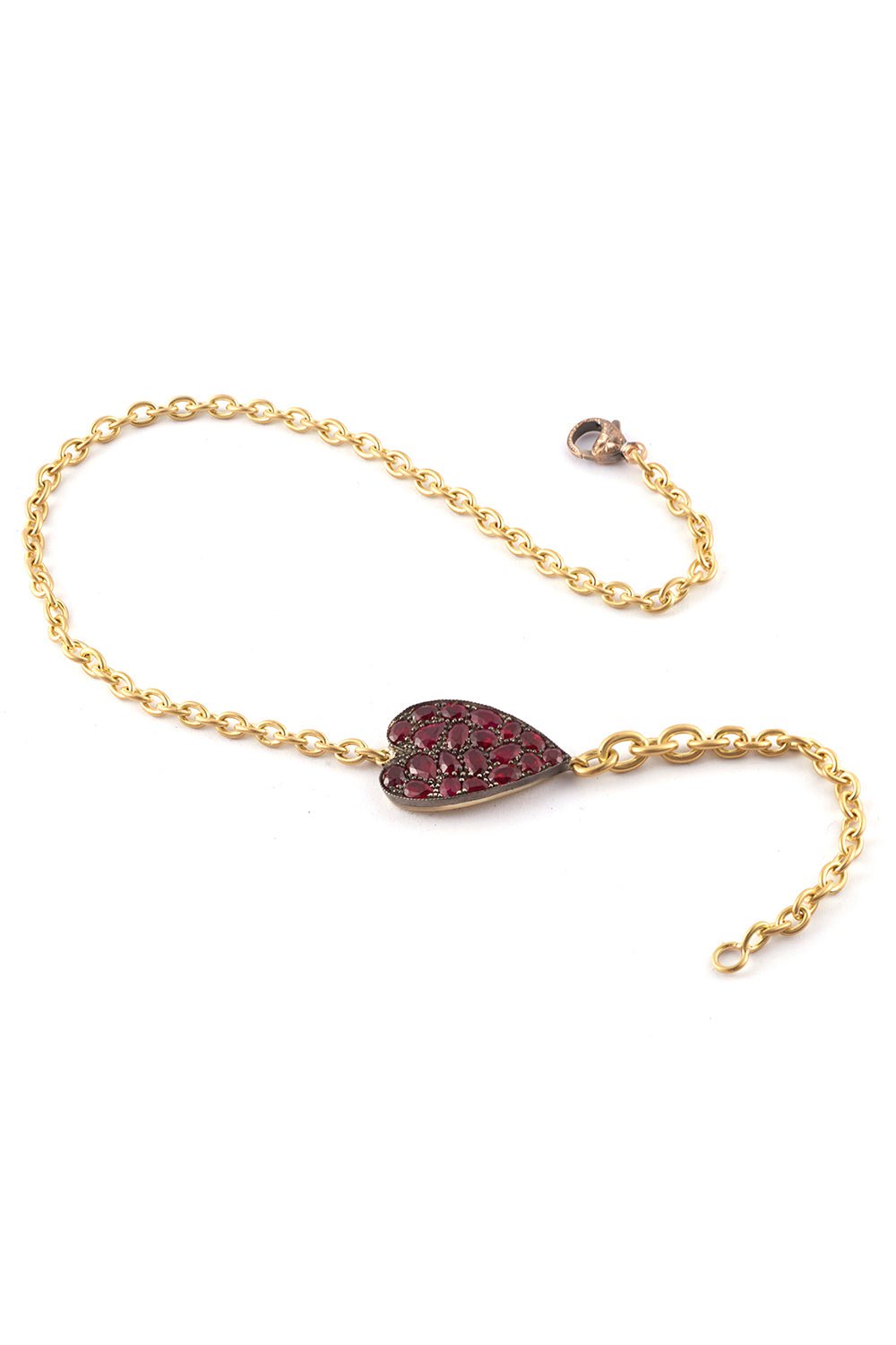 SYLVA & CIE-Ruby Heart Double Wrap Bracelet-YELLOW GOLD