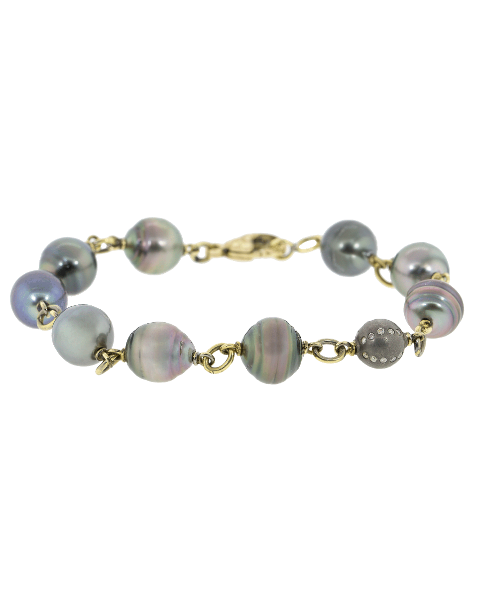 SYLVA & CIE-South Sea Pearl And Diamond Bracelet-YELLOW GOLD