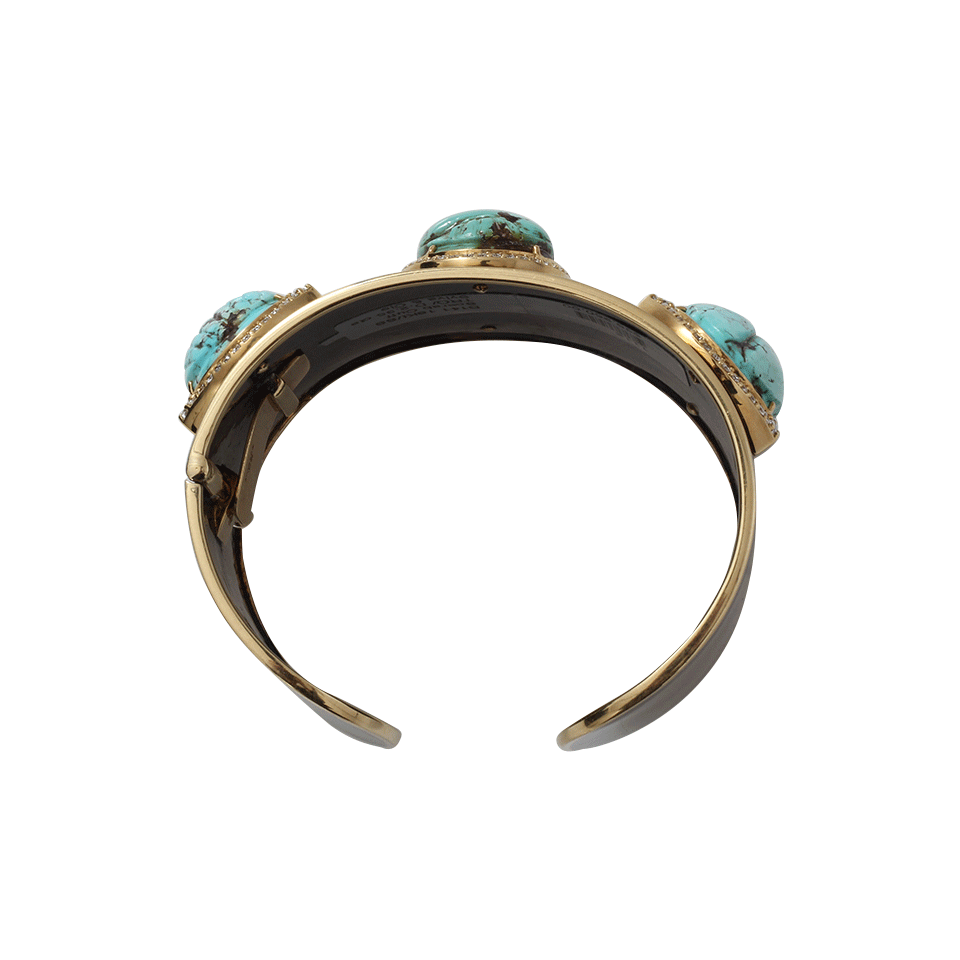 SYLVA & CIE-Turquoise Scarab Cuff-SILVER