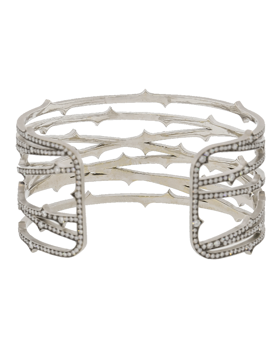 SYLVA & CIE-Diamond Thorn Cuff Bracelet-WHITE GOLD