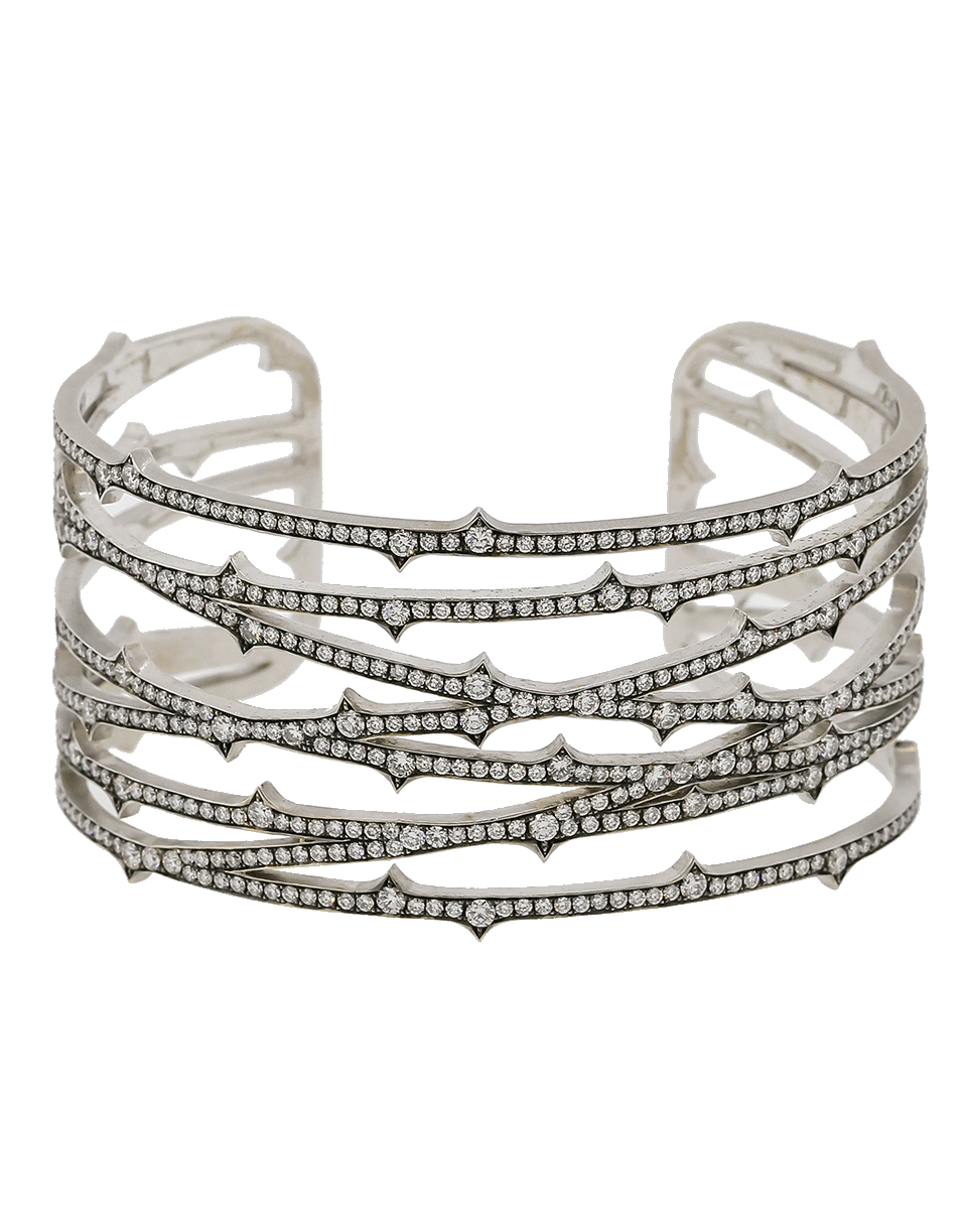 SYLVA & CIE-Diamond Thorn Cuff Bracelet-WHITE GOLD