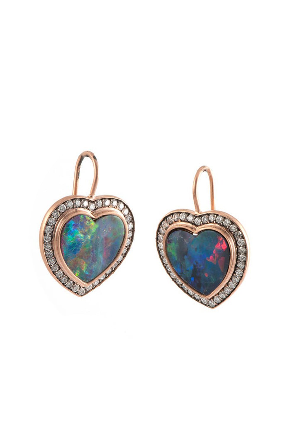 SYLVA & CIE-Opal Heart Earrings-ROSE GOLD