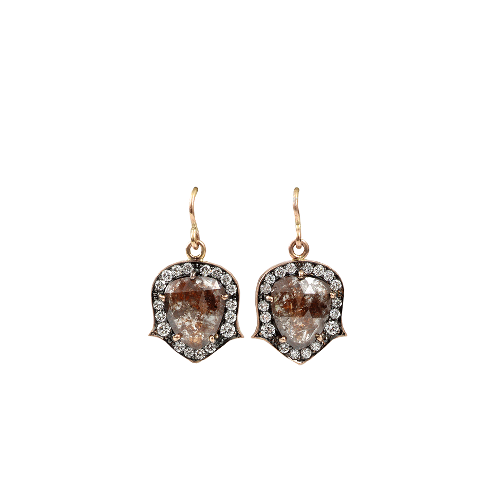SYLVA & CIE-Rough Diamond Drop Earrings-ROSE GOLD