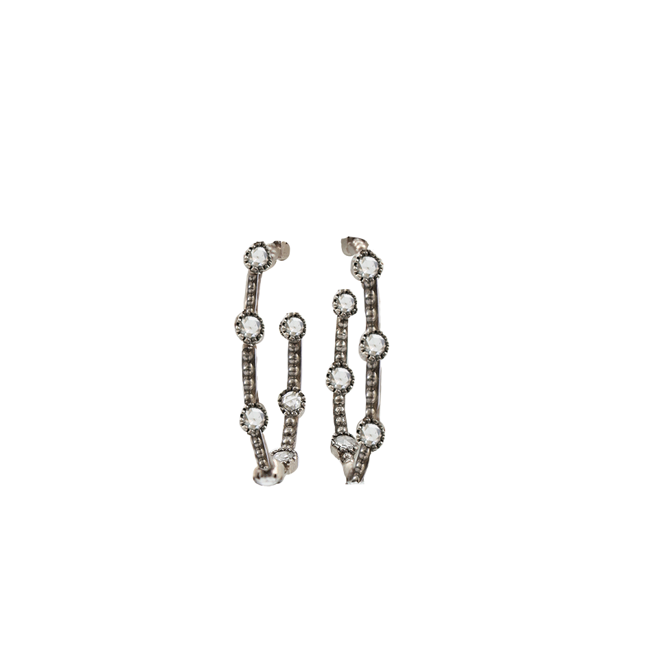 SYLVA & CIE-Caviar Hoop Earrings-WHITE GOLD