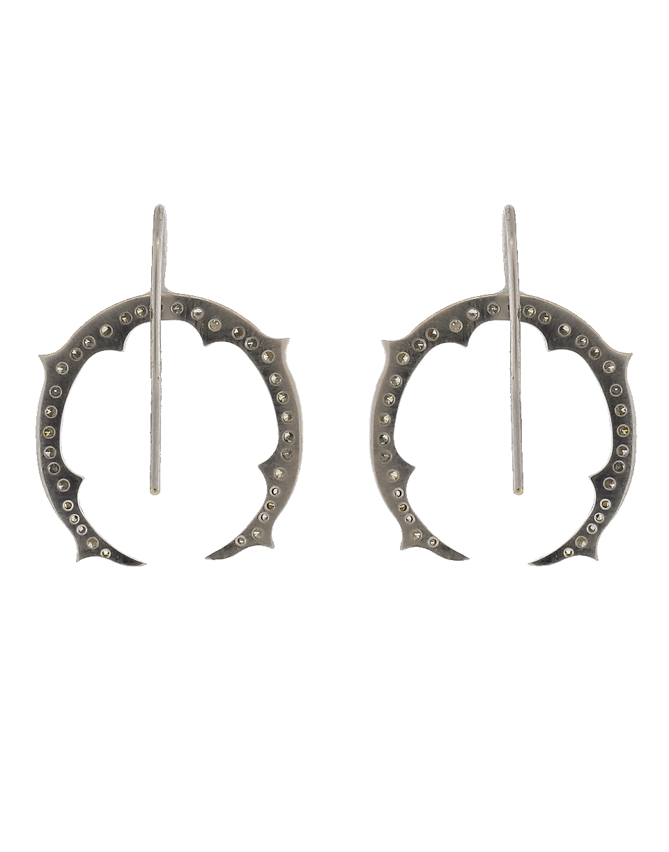 SYLVA & CIE-Diamond Horseshoe Earrings-WHITE GOLD