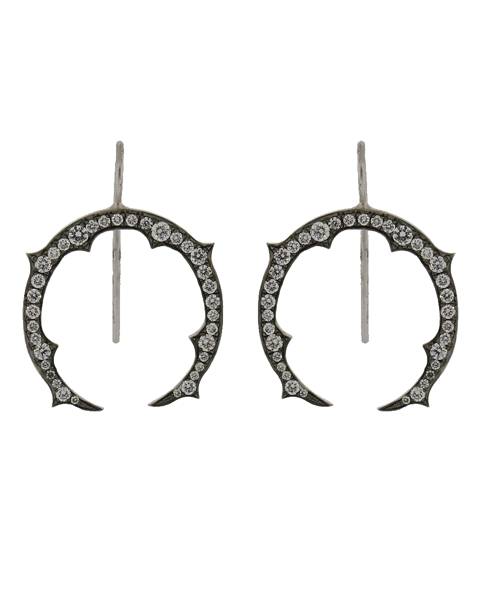 SYLVA & CIE-Diamond Horseshoe Earrings-WHITE GOLD