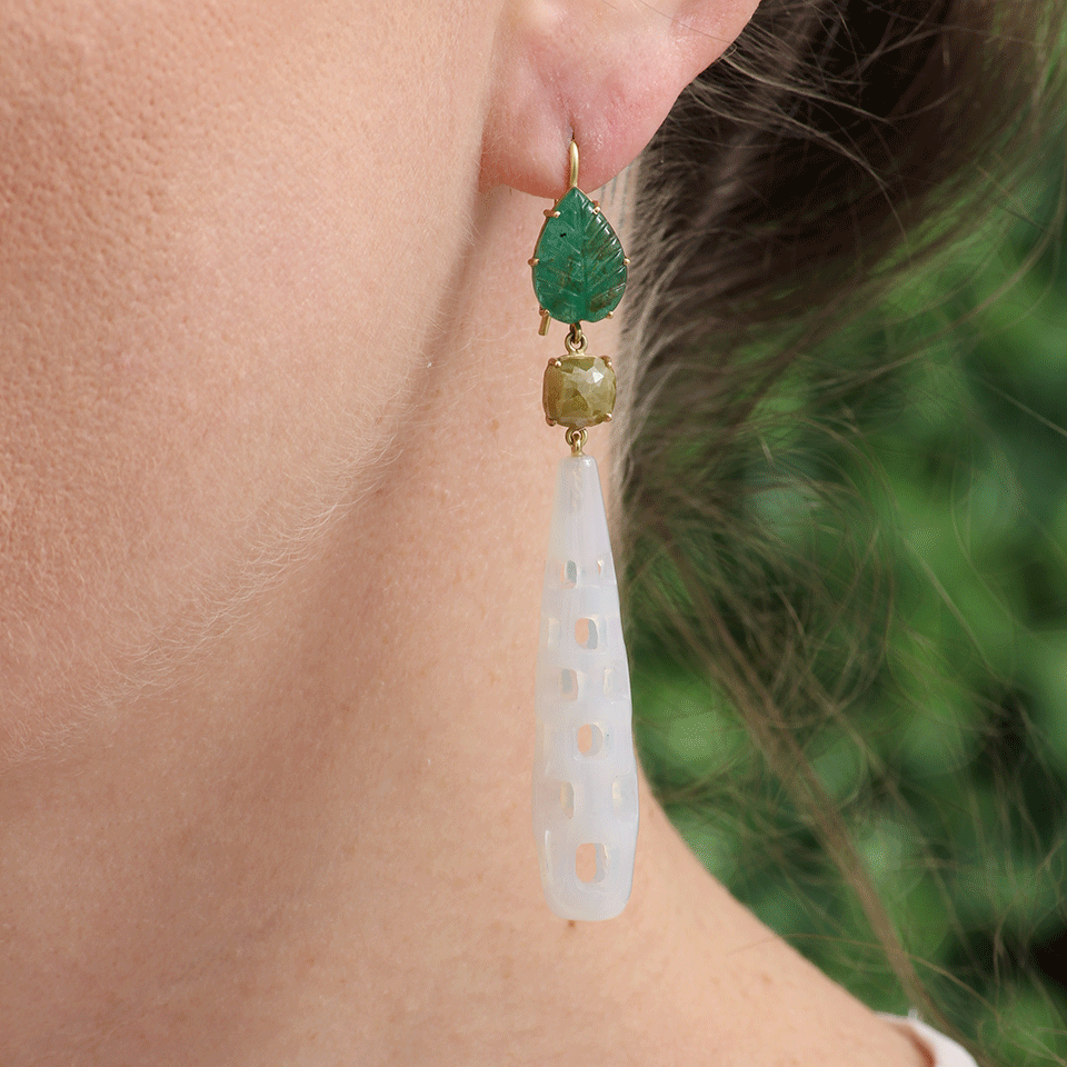 SYLVA & CIE-Agate Drop Earrings-YELLOW GOLD