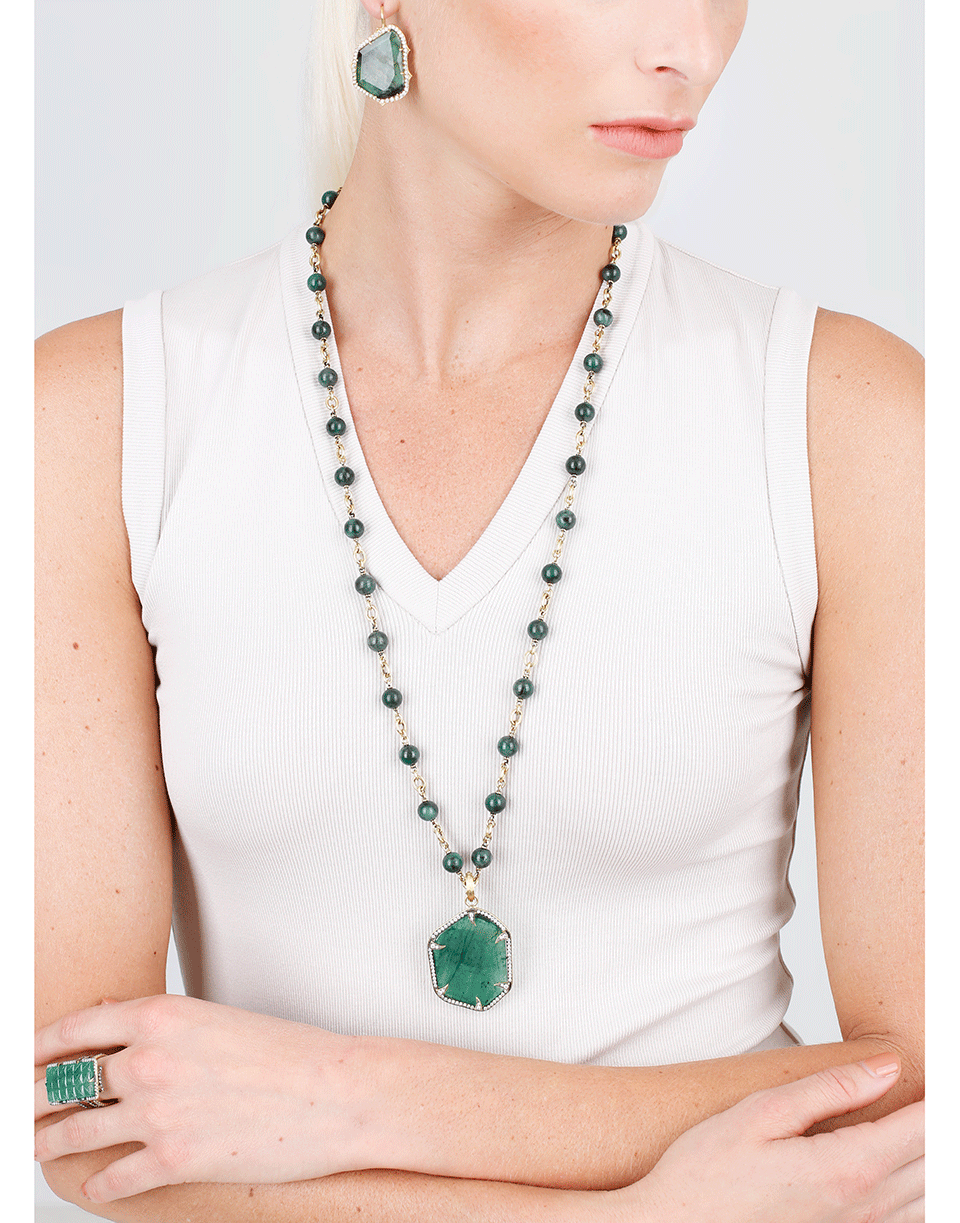 SYLVA & CIE-Amazon Trapezoid Emerald Earrings-YELLOW GOLD