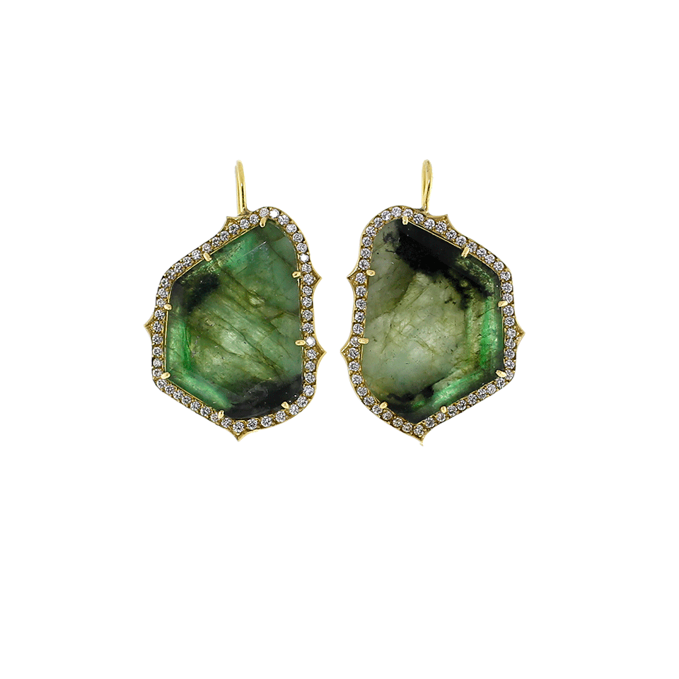 SYLVA & CIE-Amazon Trapezoid Emerald Earrings-YELLOW GOLD
