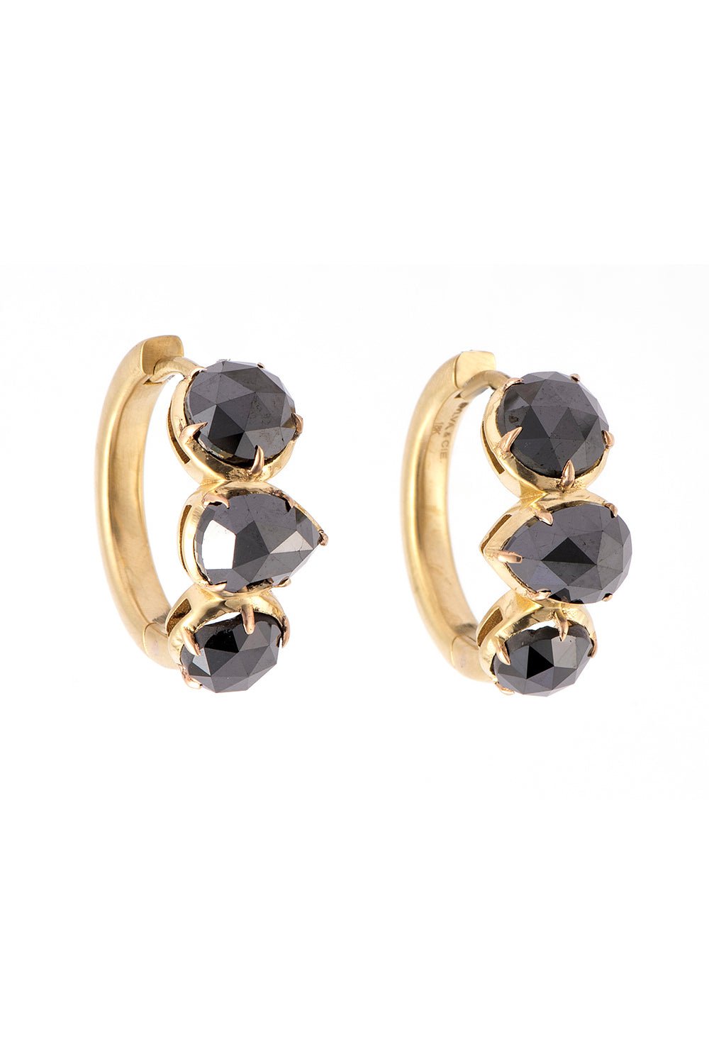 Black Diamond Hoop Earrings