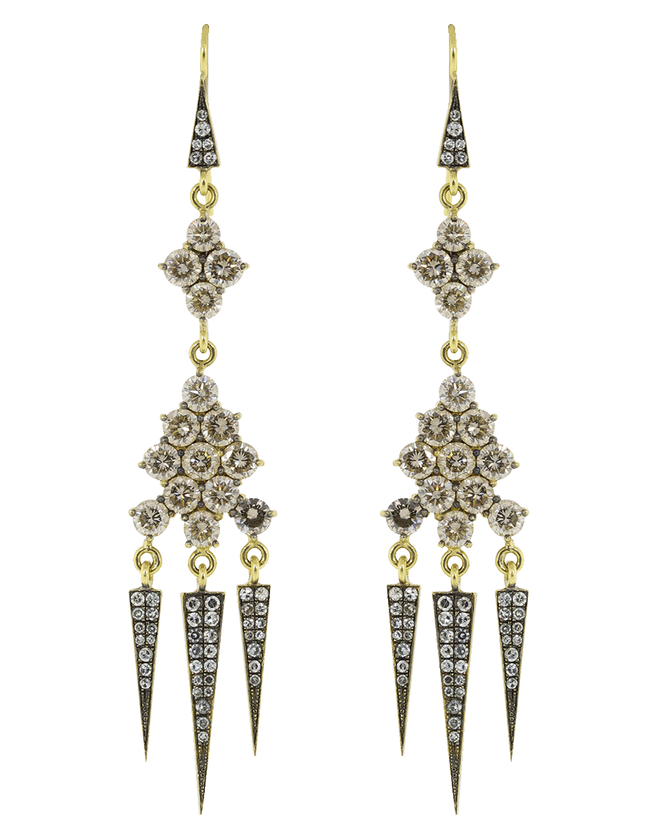 SYLVA & CIE-Champagne Diamond Tassel Earrings-YELLOW GOLD