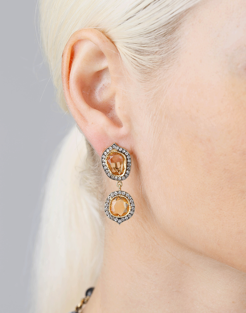 SYLVA & CIE-Citrine Slice Earrings-YELLOW GOLD
