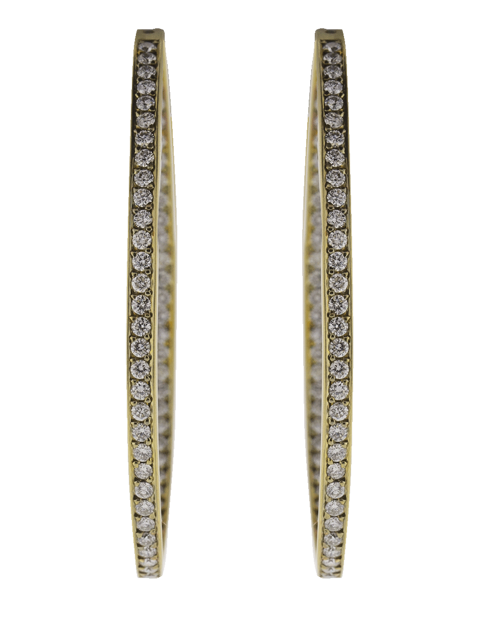 SYLVA & CIE-Diamond Oval Hoop Earrings-YELLOW GOLD