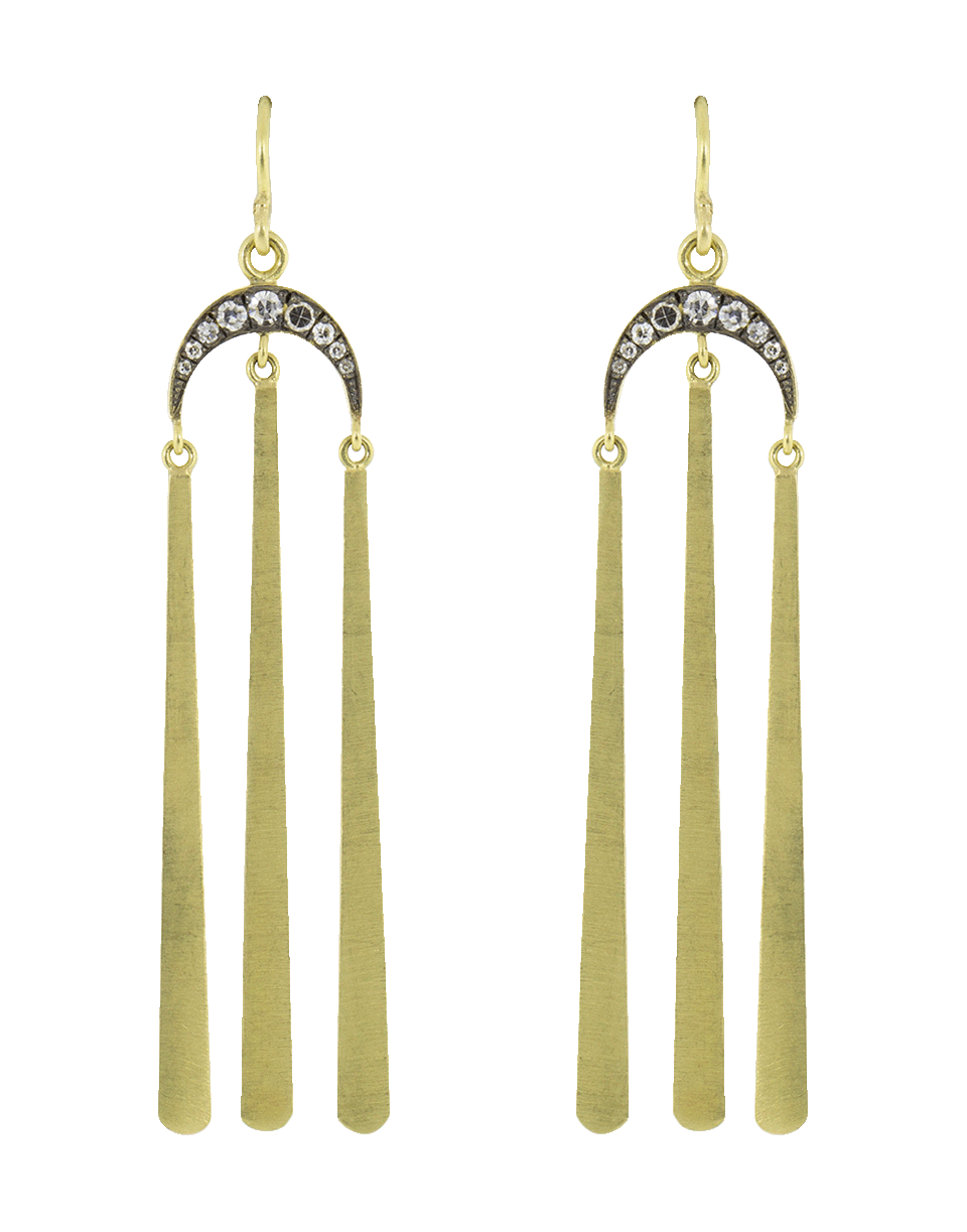 SYLVA & CIE-Diamond Tassel Moon Earrings-YELLOW GOLD