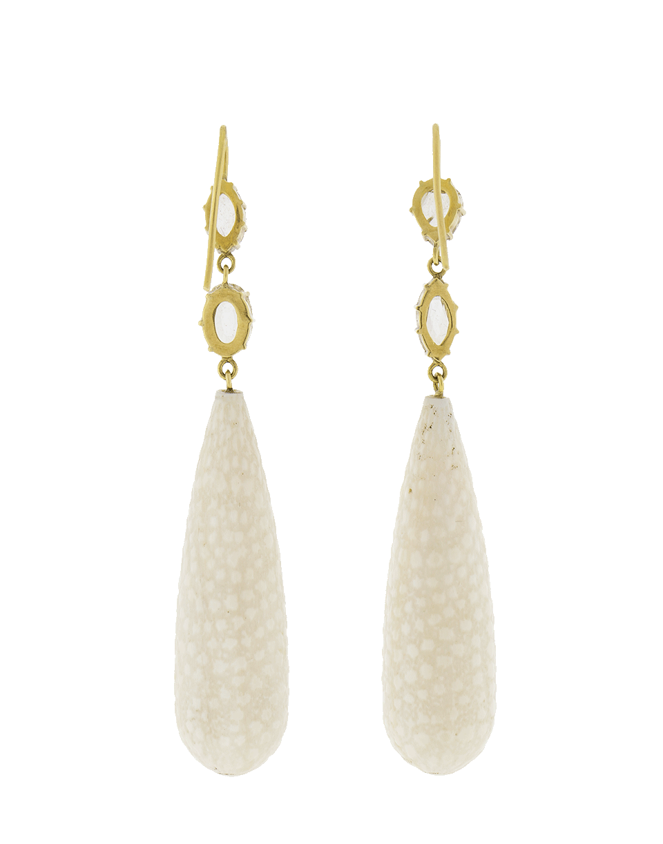 SYLVA & CIE-Drop Earrings With Champagne Diamonds-YELLOW GOLD