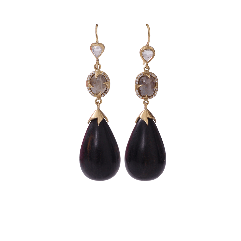 SYLVA & CIE-Ebony Drop Earrings-YELLOW GOLD