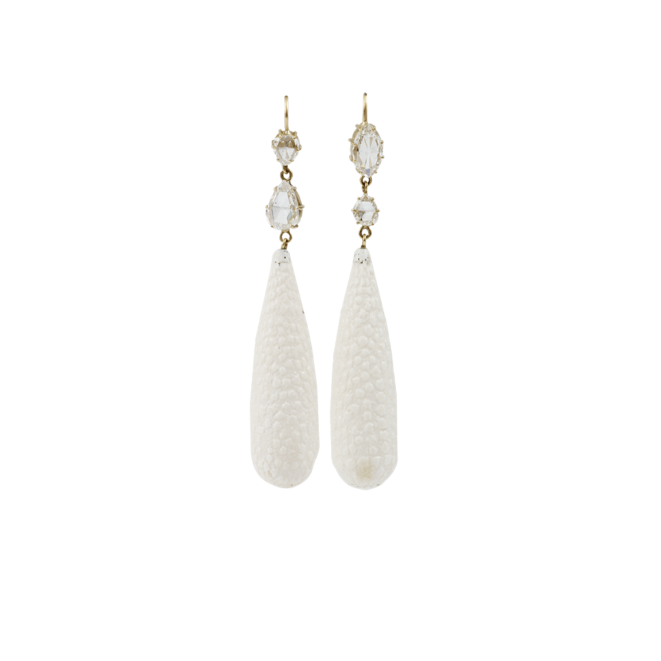 SYLVA & CIE-Hand Carved Mammoth Drop Earrings-YELLOW GOLD