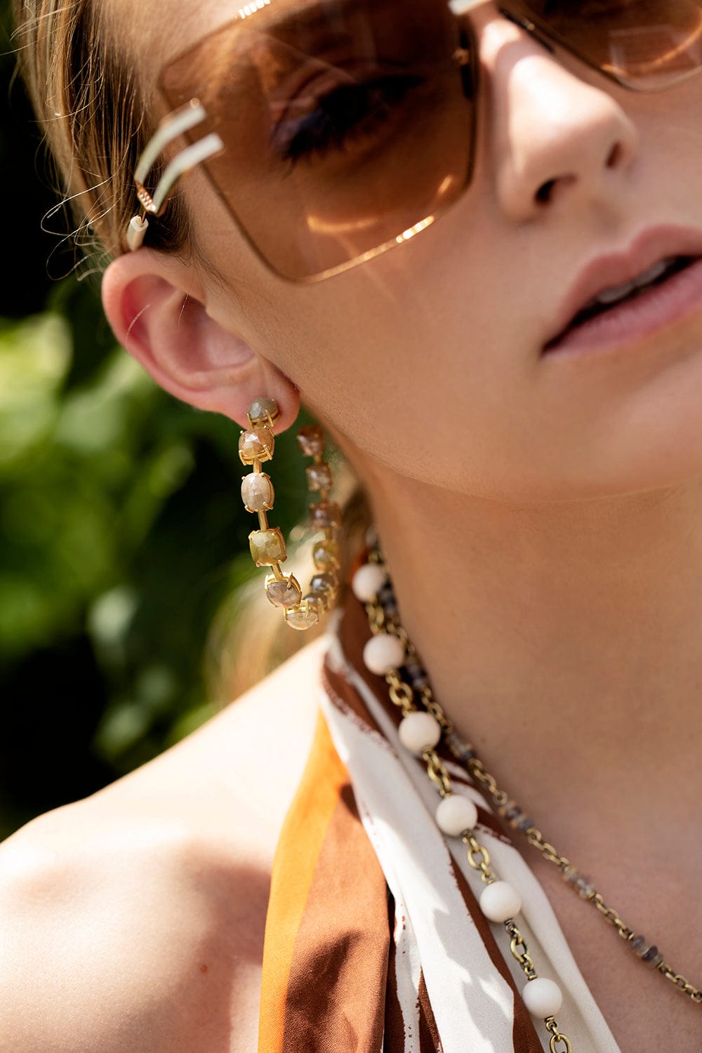SYLVA & CIE-Large Rough Diamond Hoops-YELLOW GOLD