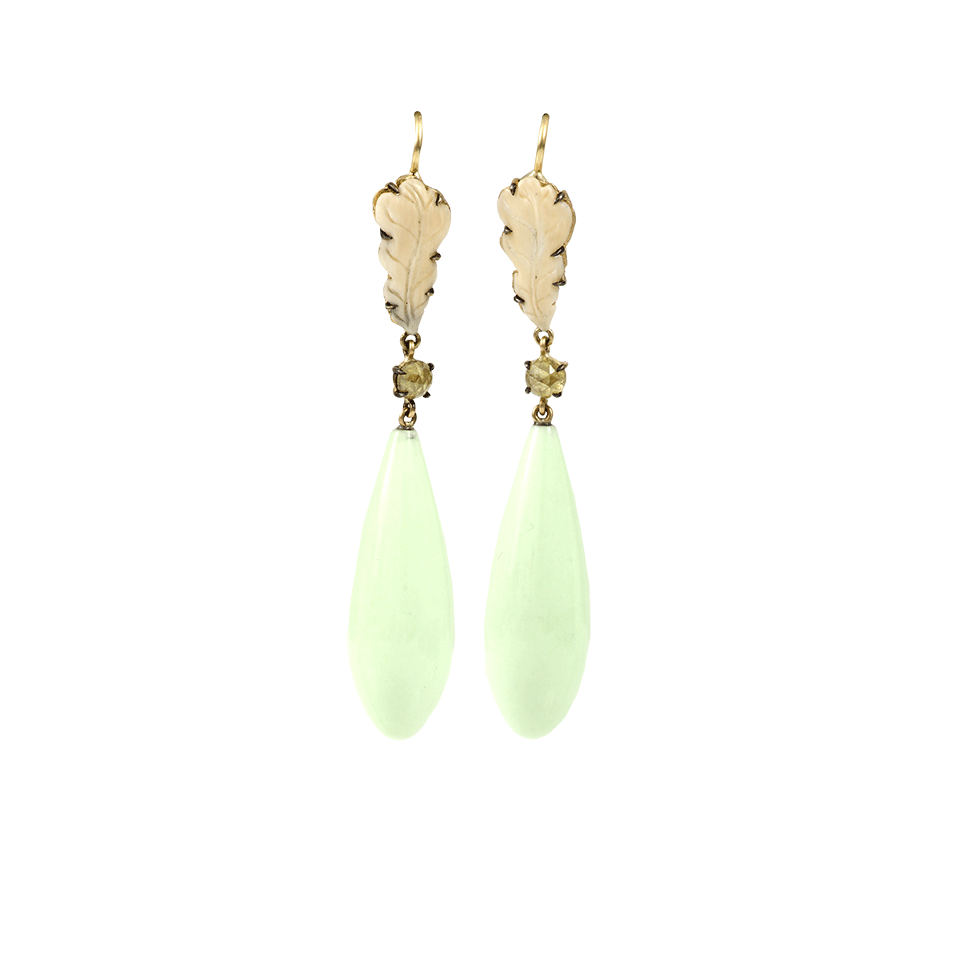 SYLVA & CIE-Lemon Chrysoprase Mammoth Drop Earrings-YELLOW GOLD