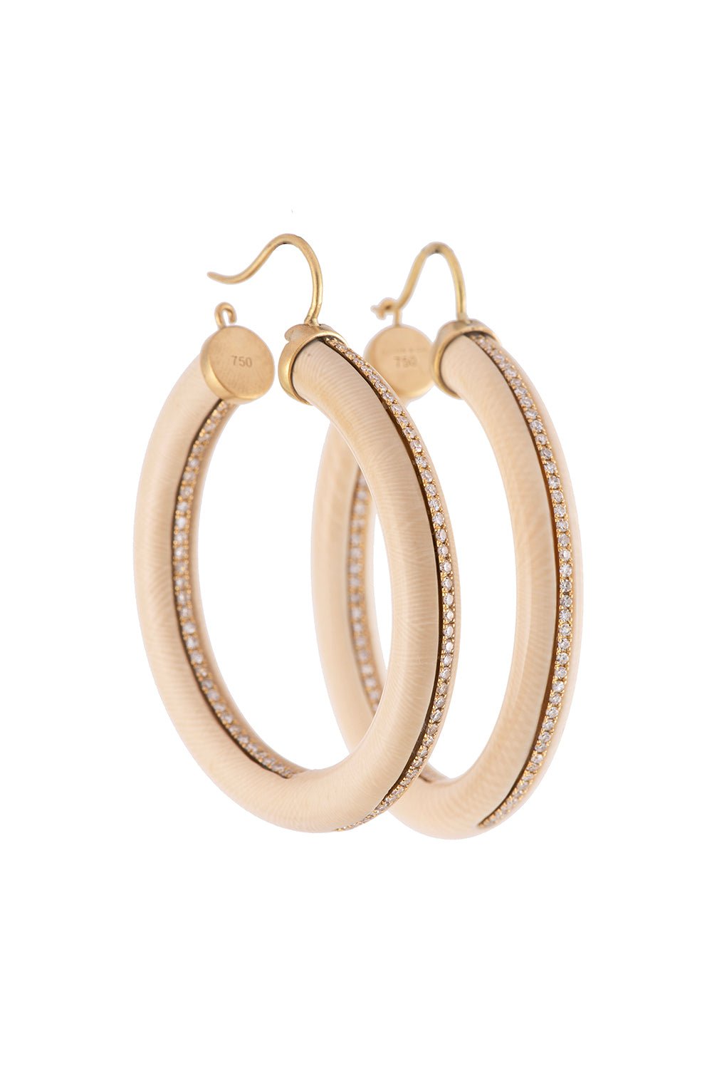 SYLVA & CIE-Mammoth Ivory Hoop Earrings-YELLOW GOLD